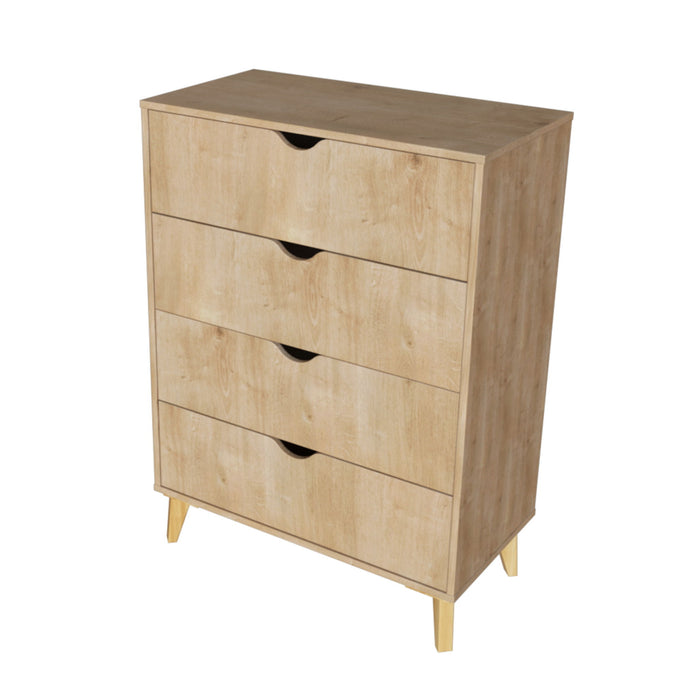 Four Drawer Standard Chest - Natural