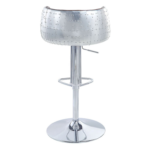 Brancaster - 41" Adjustable Stool With Swivel - Vintage Brown Top Grain Leather & Aluminum ACME