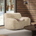 Summit - Faux Sheepskin Overstuffed Arm Chair - Cream Beige Jennifer Taylor Home