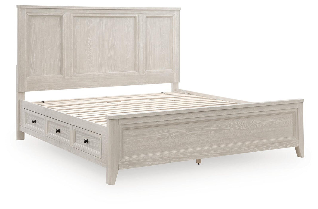 Darbonton - King Panel Storage Bed - Dove White Signature Design by Ashley®