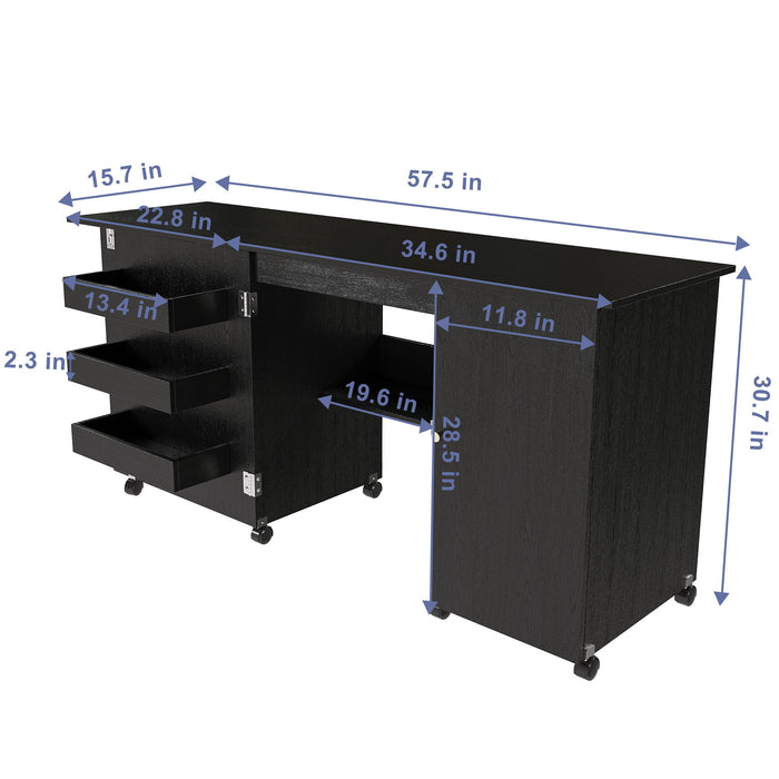 Foldable Sewing Table With Locking Casters Home Essentials