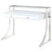 Serrano - 2 Drawer Writing Desk With Polished And Tempered Glass Hutch - Glossy White Furniture Max