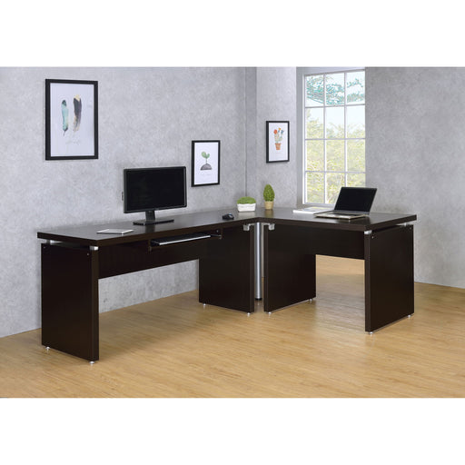 Ulloa - L Shaped Office Desk With Slide Out Keyboard Tray And Storage Drawers - Cappuccino Furniture Max