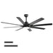 52" Smart Ceiling Fan With 8 Blades, Voice Remote Control, 6 Wind Speeds, LED Light - Black Daily Nest