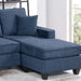 Sectional Set With USB Port Right Arm Chaise, Armless Loveseat, Left Arm Chaise, 3 Piece, Includes Matching Pillows - Dark Blue Home Essentials