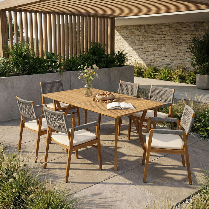 Outdoor Rustic Patio Acacia Bistro Set With Cushions Noble House