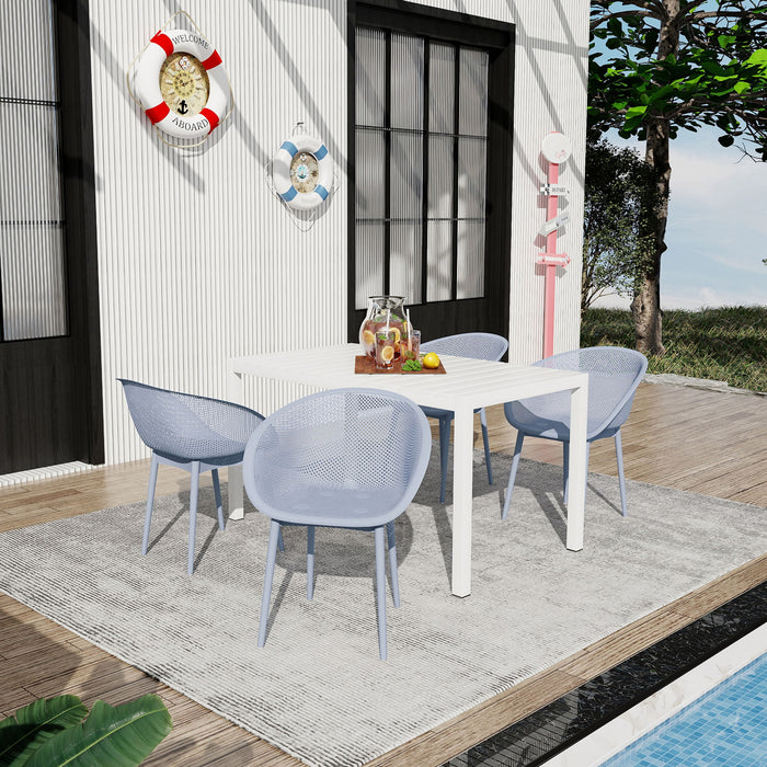4 Pack Lounge Chair Set With Long Table Home Essentials