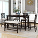 Counter Height Dining Set With Shelf, 4 Chairs And Bench Hearth and Haven