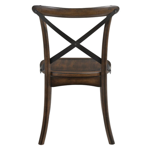 Kaelyn - Side Chair (Set of 2) - Dark Oak & Black Metal ACME