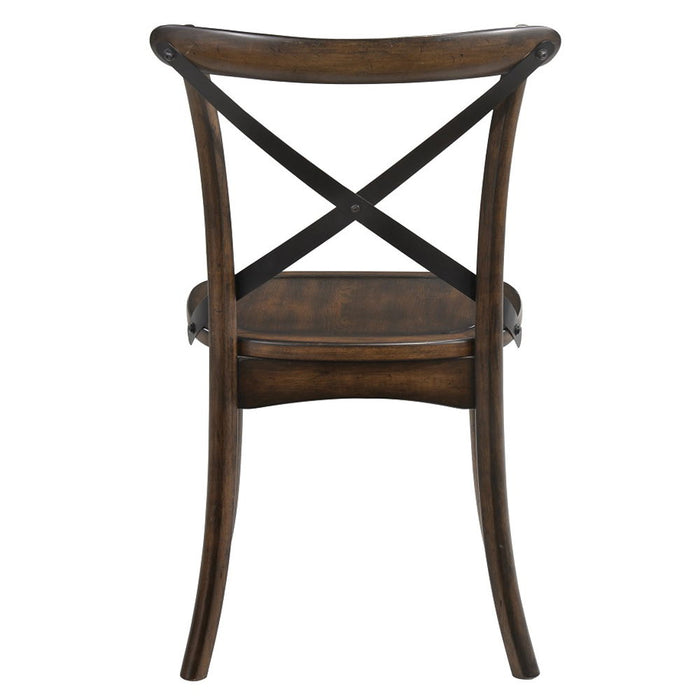Kaelyn - Side Chair (Set of 2) - Dark Oak & Black Metal ACME