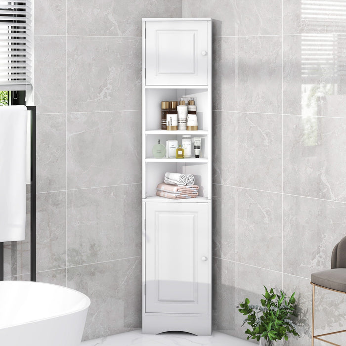 Multi Functional Corner Cabinet With Adjustable Shelves And 2 Doors Hearth and Haven
