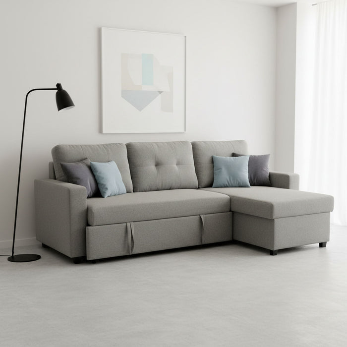 Convertible L Shaped Sectional Sleeper Sofa Bed, Saving Pull Out Couch