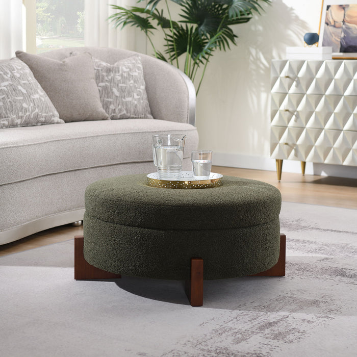 Round Storage Ottoman, Footrest Stool For Living Room Home Essentials