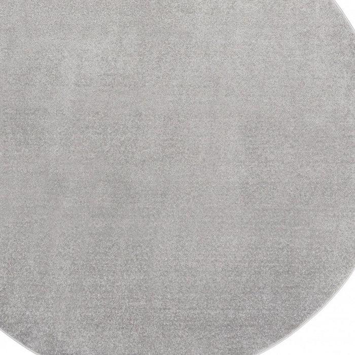 8' X 8' Round Non Skid Indoor / Outdoor Area Rug - Silver Gray