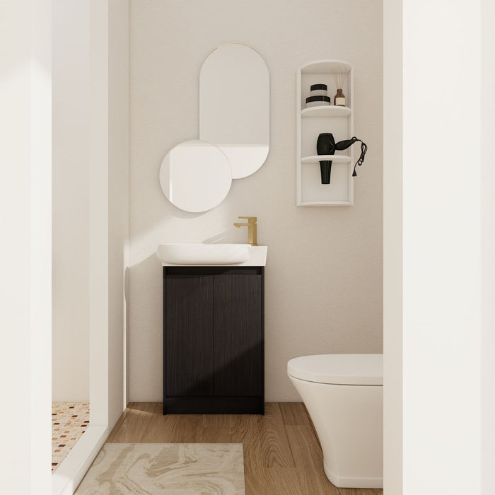 Freestanding Bathroom Vanity With Sink And Storage Rack, Soft Close Doors Base With Basin Home Essentials