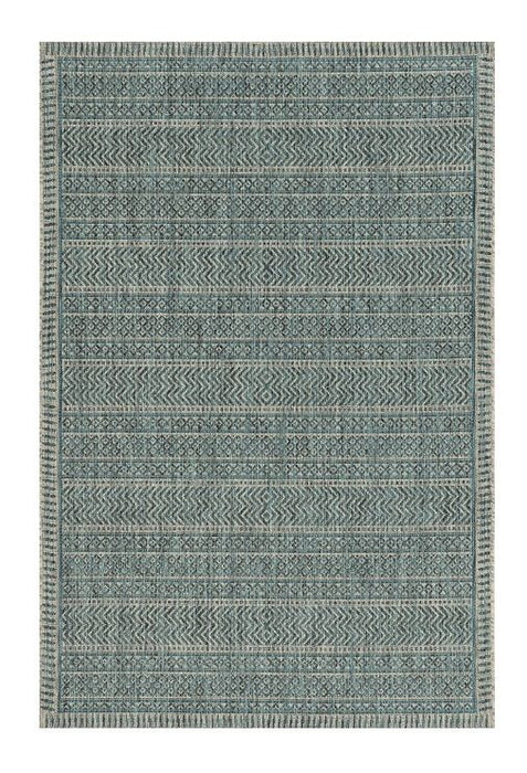 5'X7' Machine Woven UV Treated Tribal Indoor Outdoor Area Rug - Dark Gray