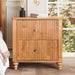 Modern Fluted Nightstand With 3 Drawers Home Essentials