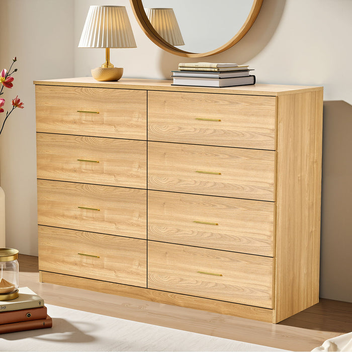 Modern Drawer Dresser For Bedroom, Ample Storage Wide Chest Of Drawers