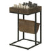 Checkmate - 1 Drawer Side Table With Carved Chess Board - Brown Furniture Max