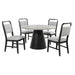 Dining Set With Round Table And 4 Upholstered Chairs - Black / Gray Home Essentials