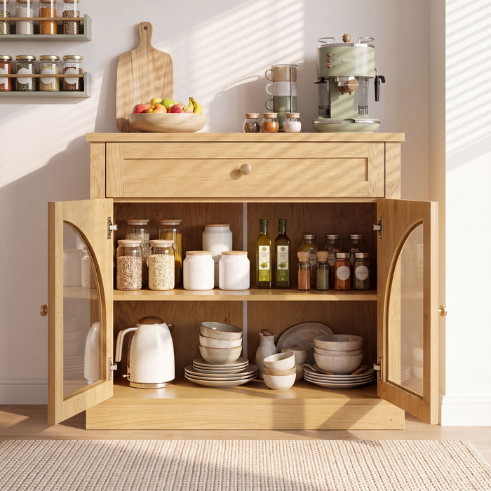 Modern Sideboard Cabinet With 1 Drawer And 2 Arched Doors Home Essentials
