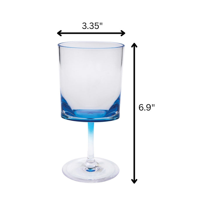 Leadingware Oval Halo Plastic Wine Glasses (Set of 4)