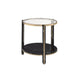 Thistle - End Table - Clear Glass, Faux Black Marble Top & Champagne ACME
