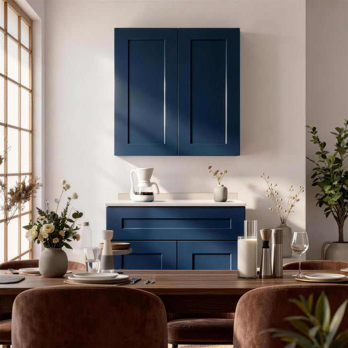 Shaker Wall Cabinet With Soft Close Hinges, Adjustable Shelves, Double Door Home Essentials