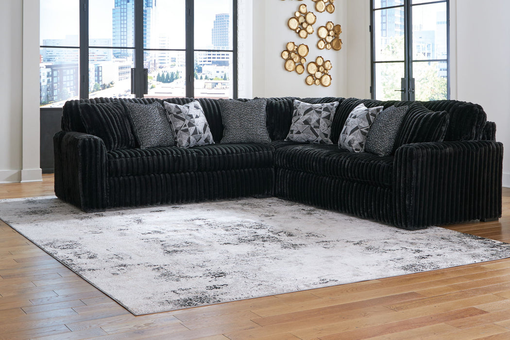 Midnight-Madness - 3 Piece Sectional Signature Design by Ashley®
