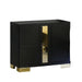 Contemporary Nightstand With 2 Drawer Storage - Black Home Essentials