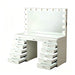 LED Lighted Makeup Vanity Desk With 16 Bulbs Mirror, 13 Drawers Dressing Table For Bedroom - Gloss White Home Essentials