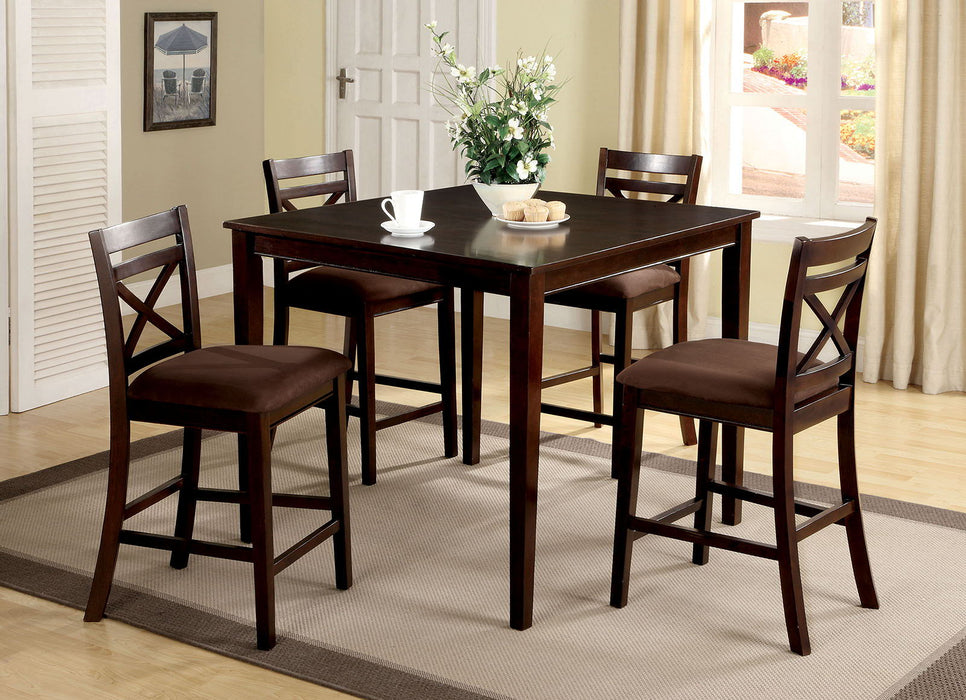 Weston - 5 Piece Counter Height Table Set - Espresso