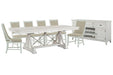 Heron Cove - Extendable Trestle Dining Table Set Magnussen Furniture