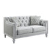 Katia - Loveseat With 2 Pillows - Light Gray Linen & Weathered White ACME