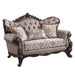 Benbek - Loveseat With 3 Pillows - Fabric & Antique Oak ACME