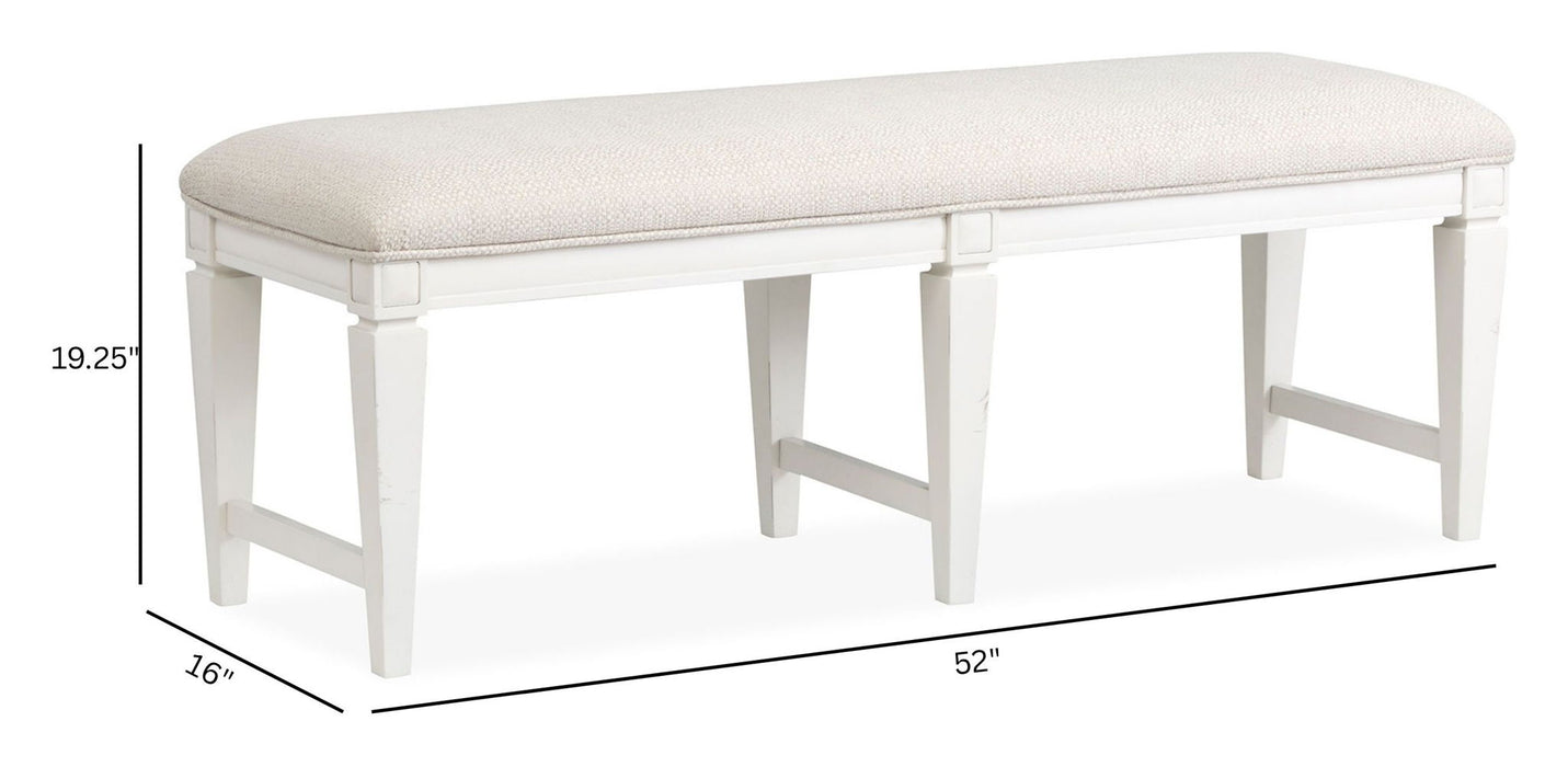 Willowbrook - Upholstered Bench - Egg Shell White Magnussen Furniture