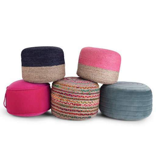 Lydia - Handcrafted Round Pouf Simpli-Home