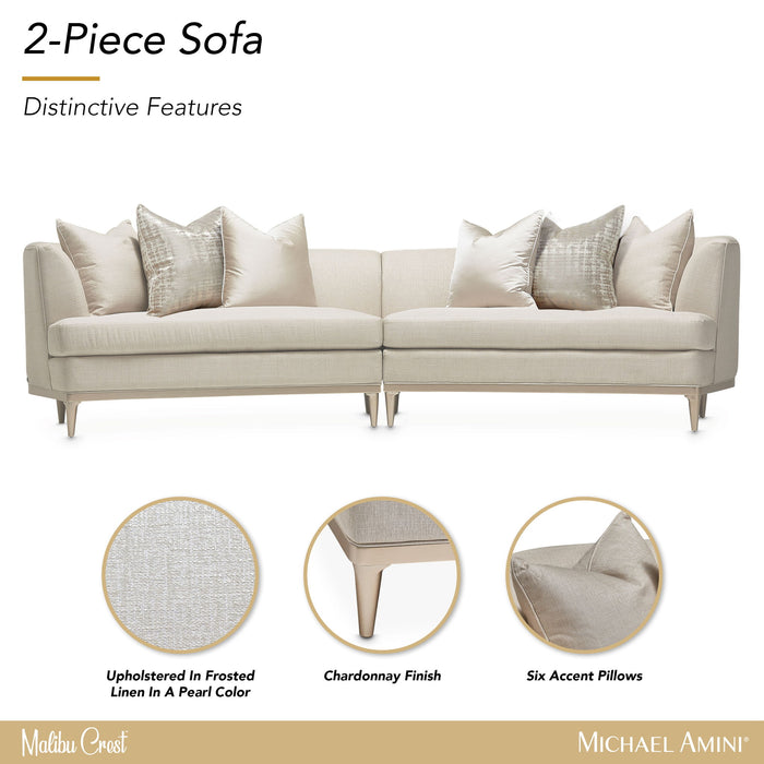 Malibu Crest - 2-Piece Sofa - Pearl / Chardonnay Michael Amini