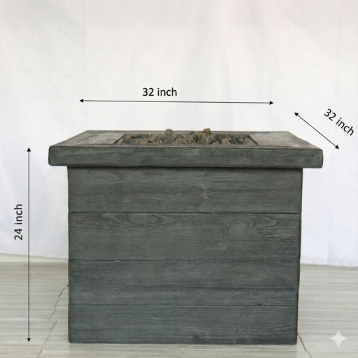 Fiber Reinforced Propane / Natural Gas, Fire Pit Table - Charcoal LSI Patio Furniture