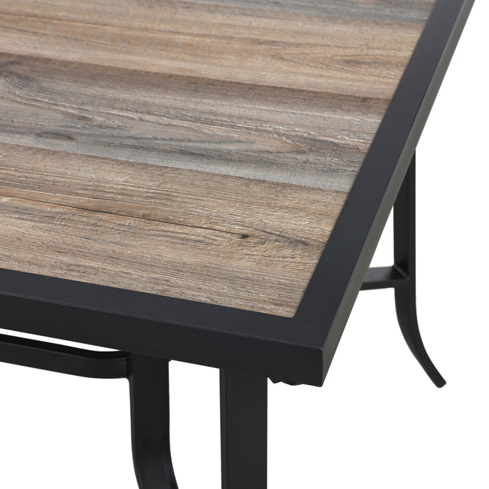 Metal Outdoor Dining Table - Brown And Black