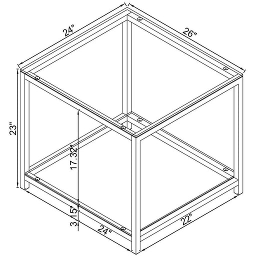 Weston - 1 Shelf Side End Table - Nickel Furniture Max