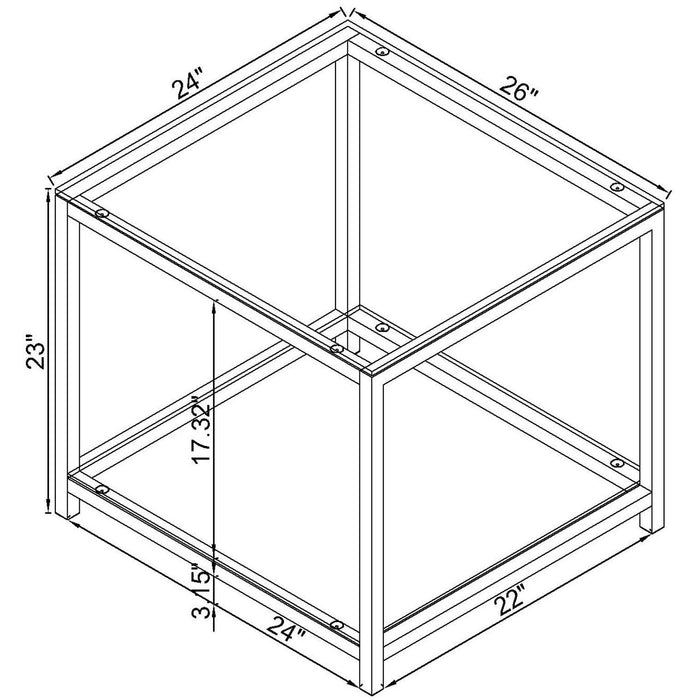 Weston - 1 Shelf Side End Table - Nickel Furniture Max