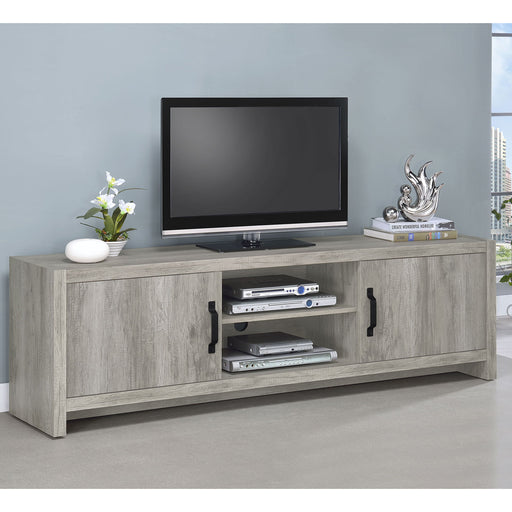 Conifer - TV Stand With Adjustable Shelves - Gray Furniture Max