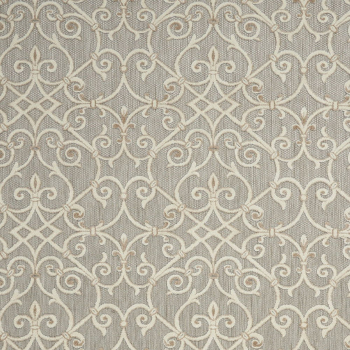 10' X 13' Non Skid Indoor / Outdoor Area Rug - Natural Damask