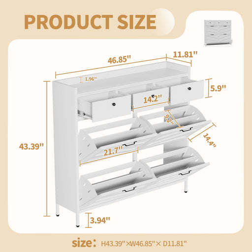 Shoe Cabinet With Flip Drawers Home Essentials
