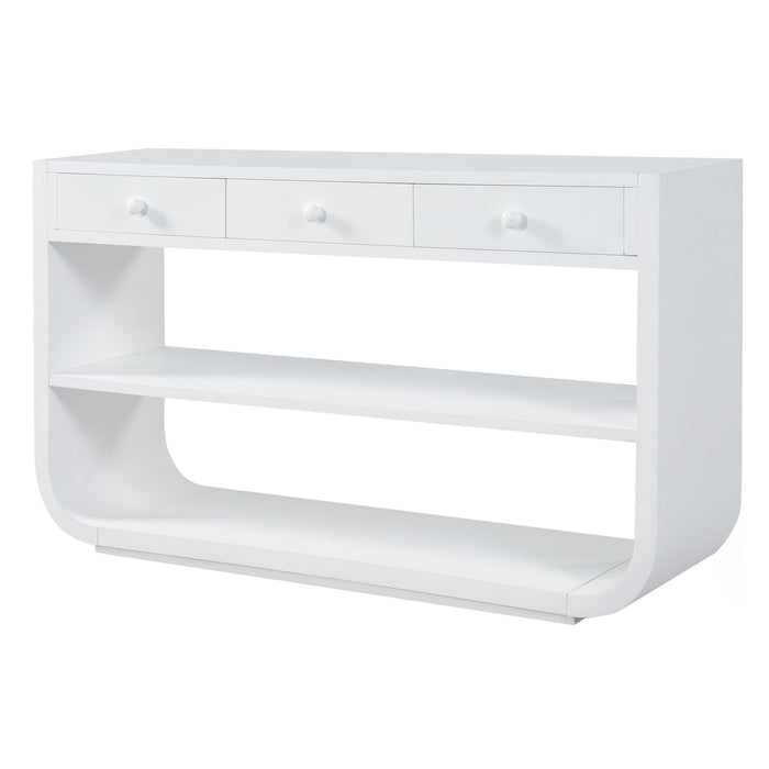 Console Table With 3 Soft Close Drawers & 2 Open Shelves Noble House