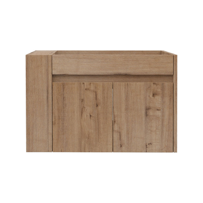 Wall Mounted Bathroom Vanity With Open Shelf, 29" Size (Vanity Only) - Imitative Oak Home Essentials