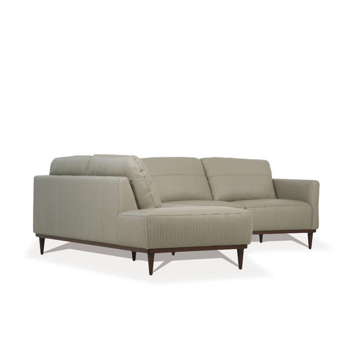 Tampa - 33" Sectional Sofa - Airy Green Leather