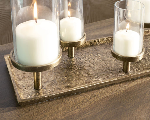 Wallmond - Candle Holder - Antique Brass Finish Signature Design by Ashley®