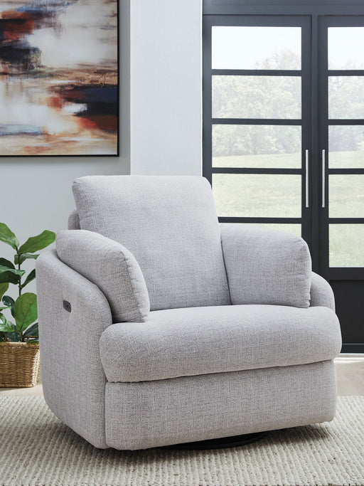 Alainmont Next-Gen Nuvella - Swivel Power Recliner - Stone Signature Design by Ashley®